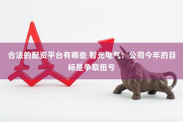 合法的配资平台有哪些 智光电气：公司今年的目标是争取扭亏